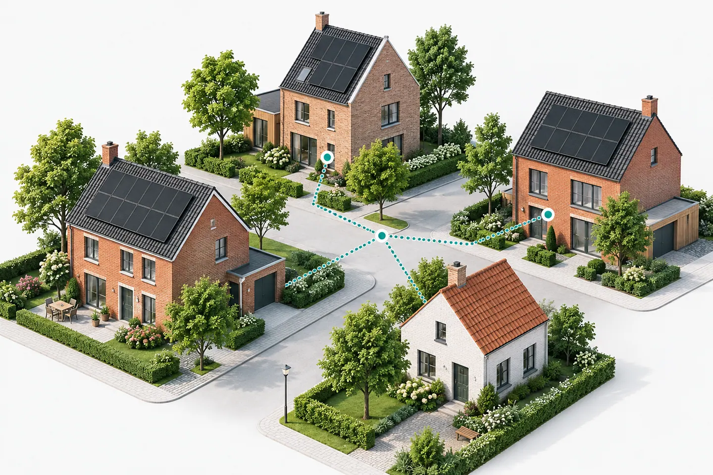 Illustration : partage solaire entre maisons