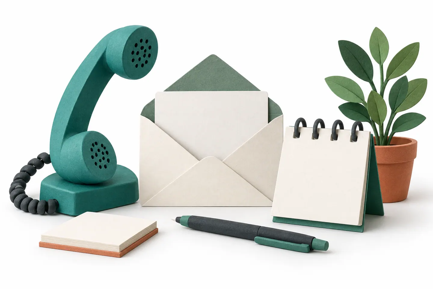 Illustration : téléphone, message et rendez-vous