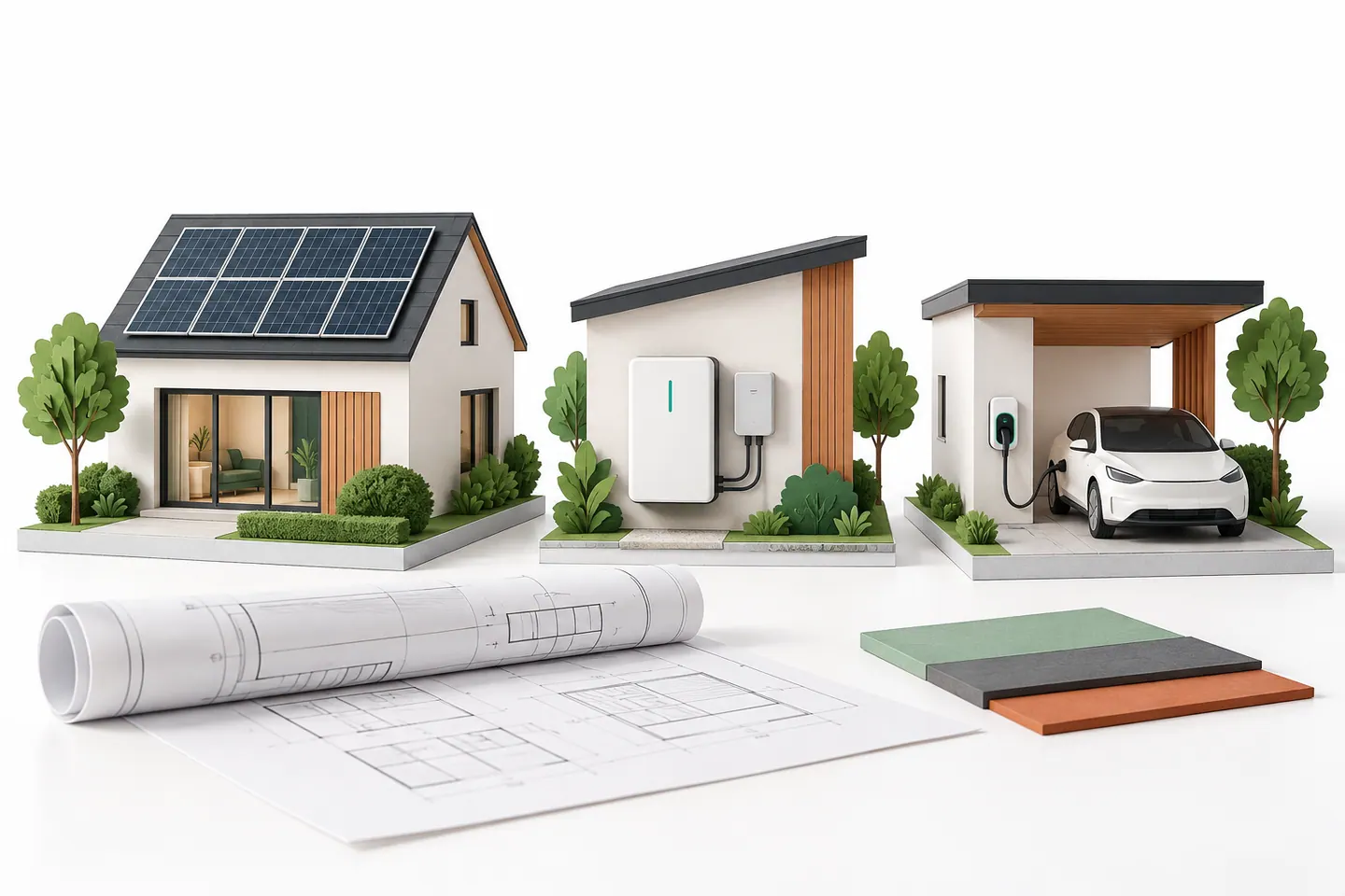 Illustration : projets solaires, stockage et recharge